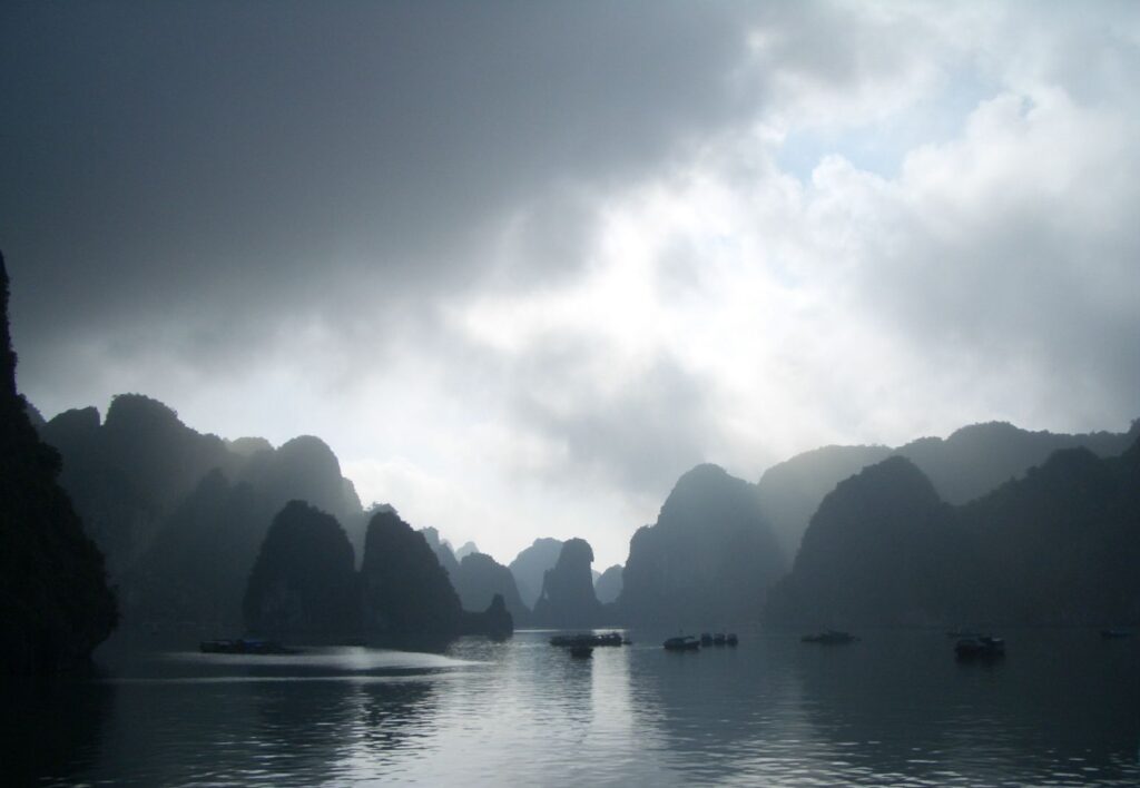 Halong bay in rain season