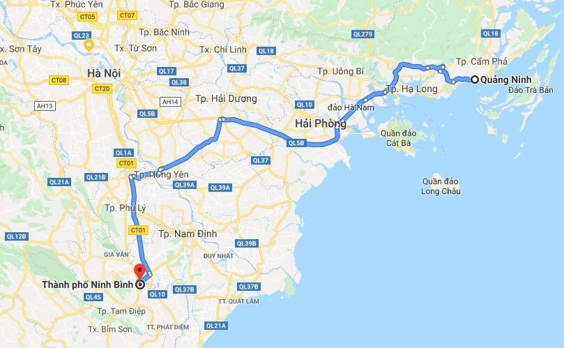 Transportation from Halong Bay to Ninh Binh