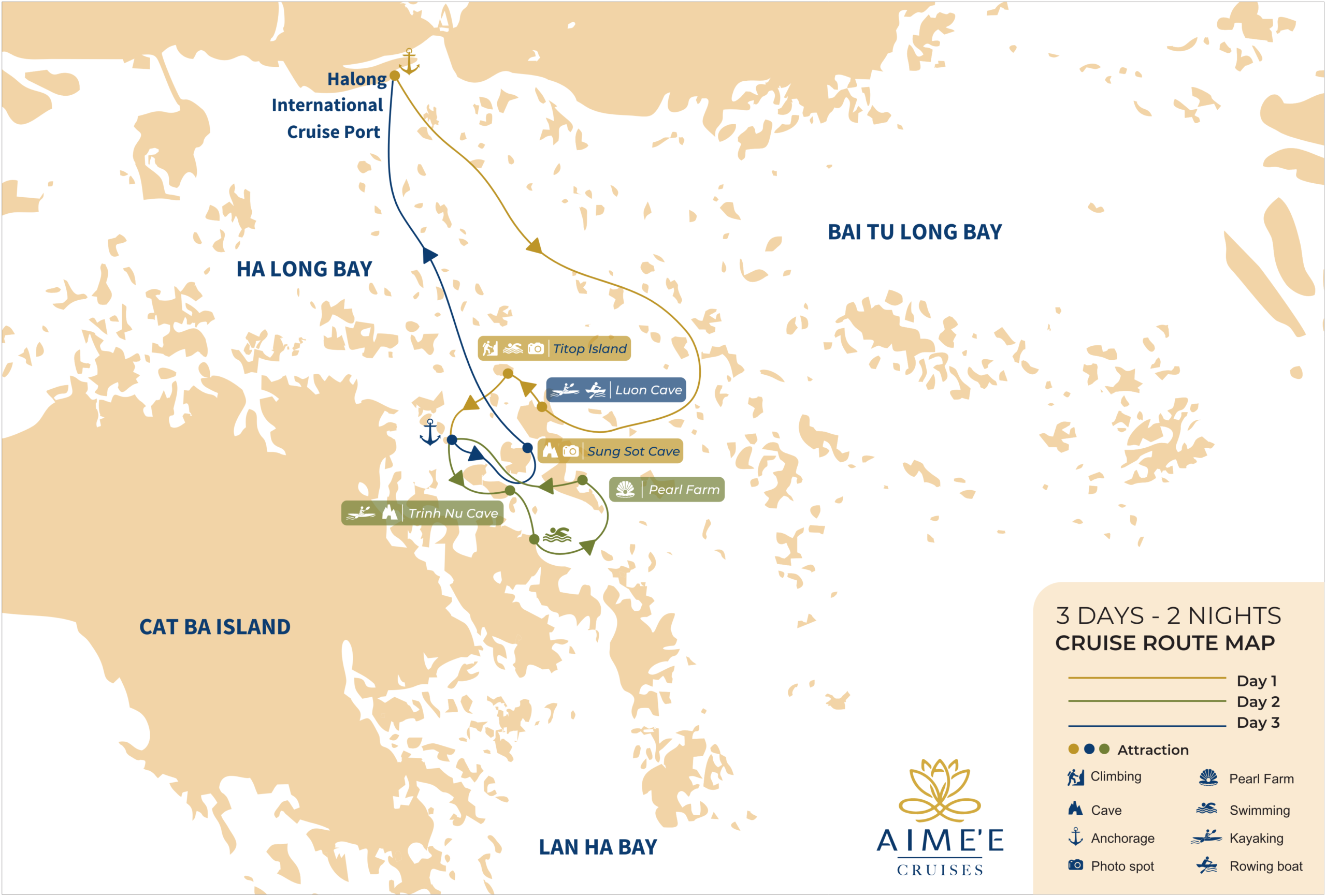 Aime'e cruise map 3D2N